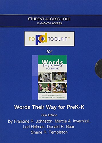 Book cover for PDToolKit -- Standalone Access Card -- for Words Their Way for PreK-K