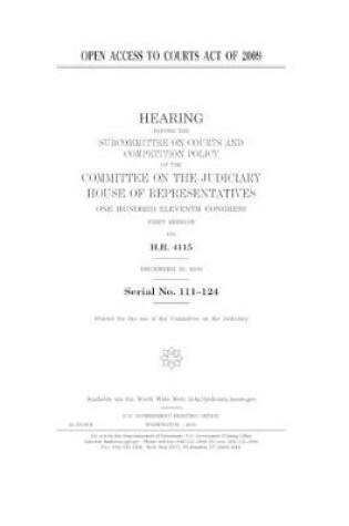 Cover of Open Access to Courts Act of 2009