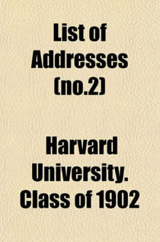 Cover of List of Addresses Volume 2