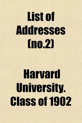 Book cover for List of Addresses Volume 2