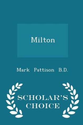 Cover of Milton - Scholar's Choice Edition