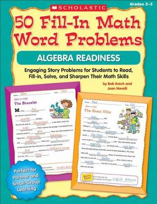 Book cover for 50 Fill-In Math Word Problems: Algebra Readiness