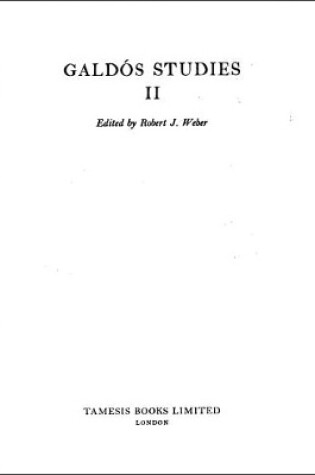 Cover of Galdos Studies II