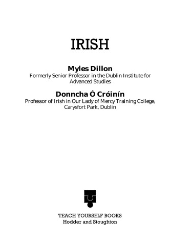 Book cover for Irish