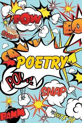 Book cover for Superhero Cartoon Words Poetry Journal