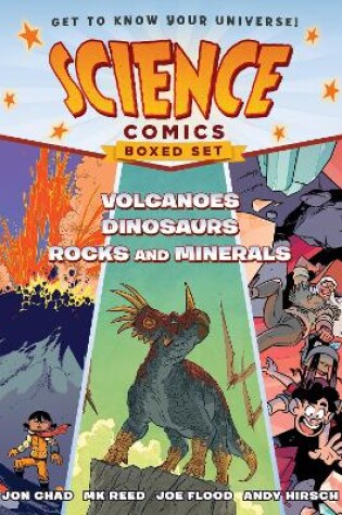 Cover of Science Comics Boxed Set: Volcanoes, Dinosaurs, and Rocks and Minerals