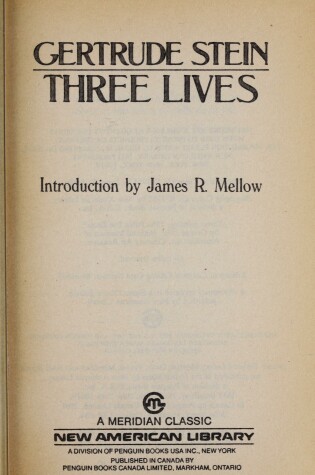 Cover of Stein Gertrude : Three Lives