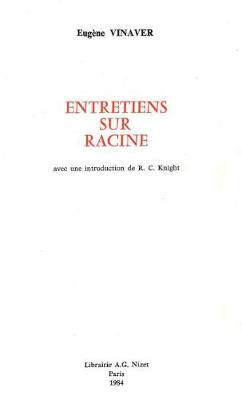 Book cover for Entretiens Sur Racine