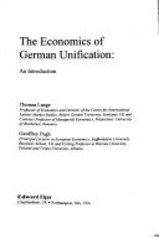 Cover of The Economics of German Unification