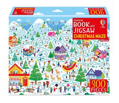 Book cover for Usborne Book and Jigsaw Christmas Maze