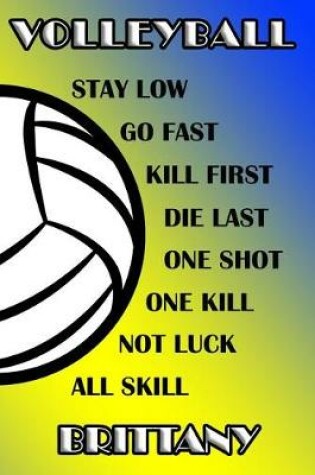 Cover of Volleyball Stay Low Go Fast Kill First Die Last One Shot One Kill Not Luck All Skill Brittany