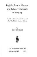 Book cover for English, French, German and Italian Techniques of Singing