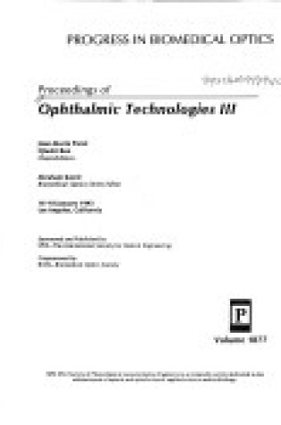 Cover of Ophthalmic Technologies Iii