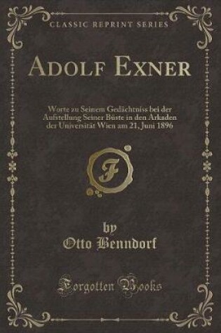 Cover of Adolf Exner