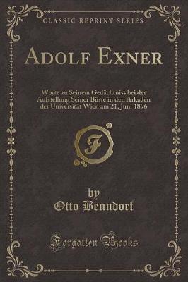Book cover for Adolf Exner