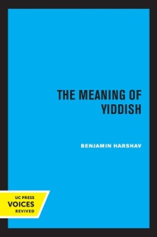 Cover of The Meaning of Yiddish