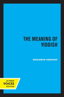 Book cover for The Meaning of Yiddish