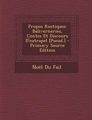 Book cover for Propos Rustiques