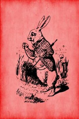 Cover of Alice in Wonderland Journal - White Rabbit (Red)