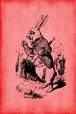 Cover of Alice in Wonderland Journal - White Rabbit (Red)