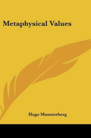 Cover of Metaphysical Values