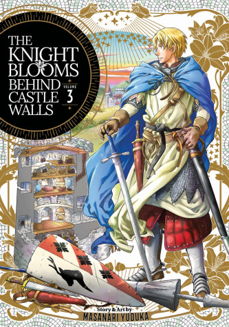 Book cover for The Knight Blooms Behind Castle Walls Vol. 3