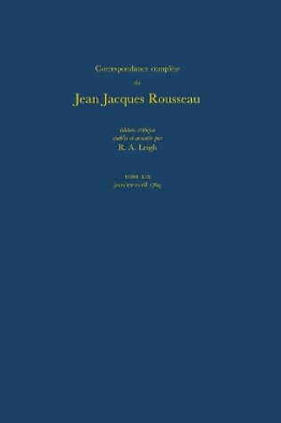 Cover of Correspondance Complete De Rousseau 19