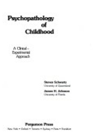 Cover of Psychopathology of Childhood