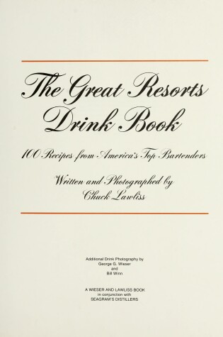 Cover of Great Resorts Cocktail Book