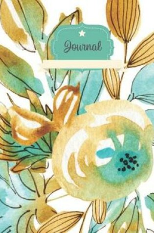 Cover of Turquoise Watercolor Floral Lined Undated Journal