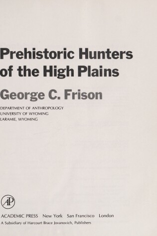 Cover of Prehistoric Hunters of the High Plains