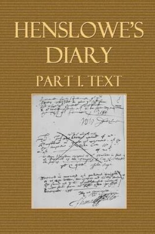 Cover of Henslowe's Diary Part I. Text