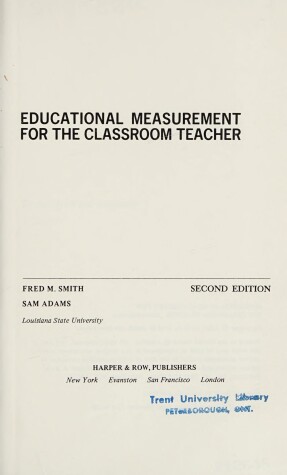 Book cover for Educational Measurement for the Classroom Teacher