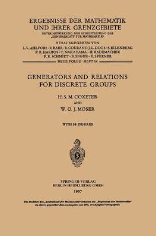 Cover of Generators and Relations for Discrete Groups