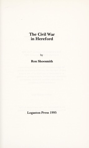 Book cover for The Civil War in Hereford