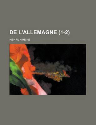 Book cover for de L'Allemagne (1-2)