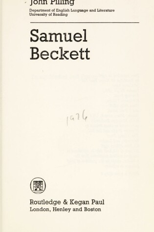 Cover of Samuel Beckett