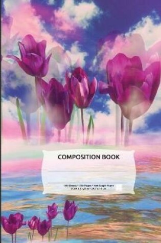 Cover of Floral Ocean Fantasy Composition Notebook, 4x4 Quad Rule Graph Paper