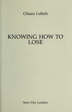 Book cover for Knowing How to Lose