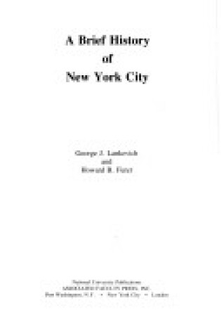 Cover of A Brief History of New York City