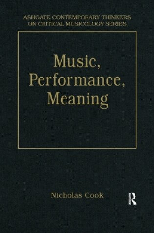 Cover of Music, Performance, Meaning