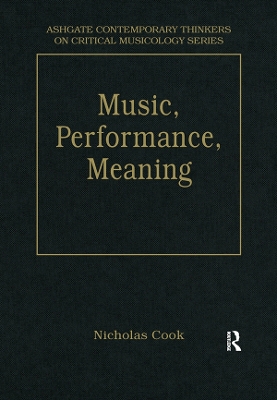 Book cover for Music, Performance, Meaning