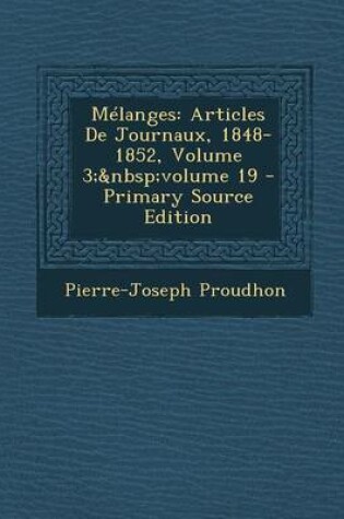 Cover of Melanges