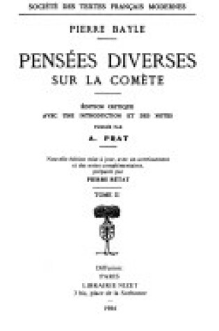 Cover of Pensees Diverses Sur La Comete