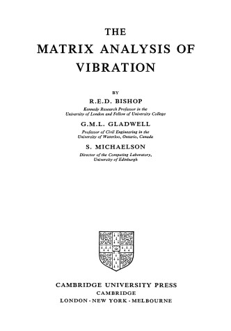 Book cover for The Matrix Analysis of Vibration