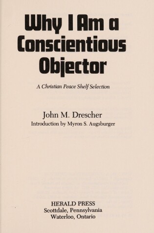 Cover of Why I Am a Conscientious Objector