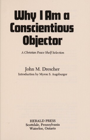 Book cover for Why I Am a Conscientious Objector