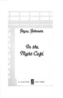Book cover for Johnson Joyce : in the Night Cafe (Hbk)