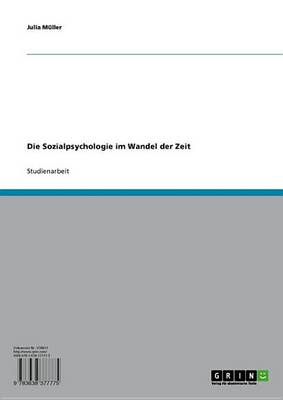 Book cover for Die Sozialpsychologie Im Wandel Der Zeit