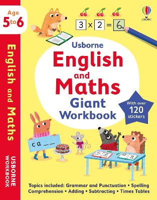 Book cover for Usborne English and Maths Giant Workbook 5-6